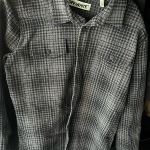 Off-White Monochrome Checkered Shirt Jacket